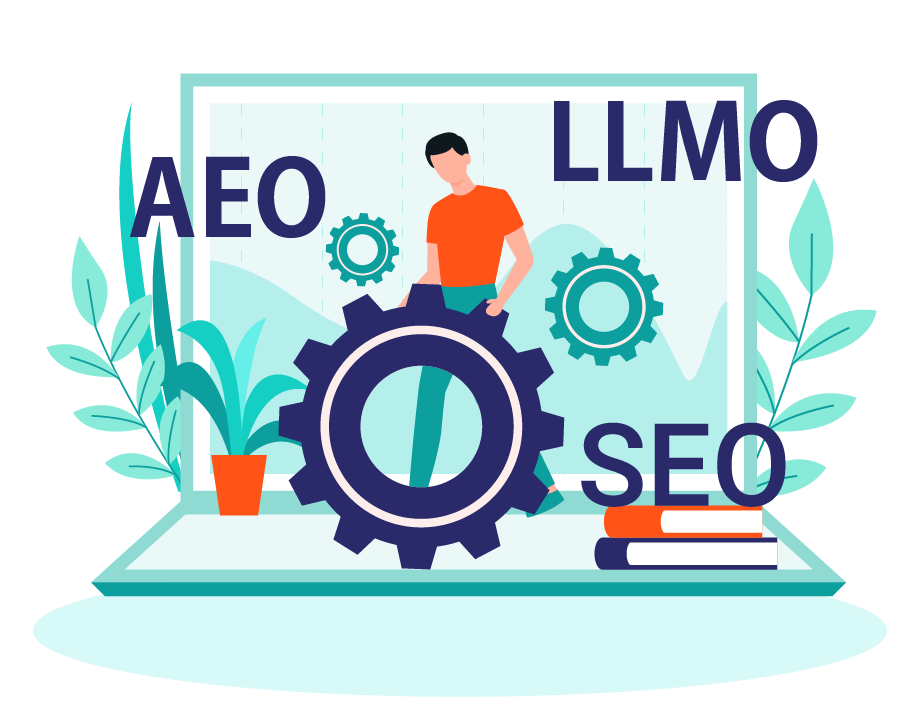 LLMO/AEO/SEO対策 イメージイラスト